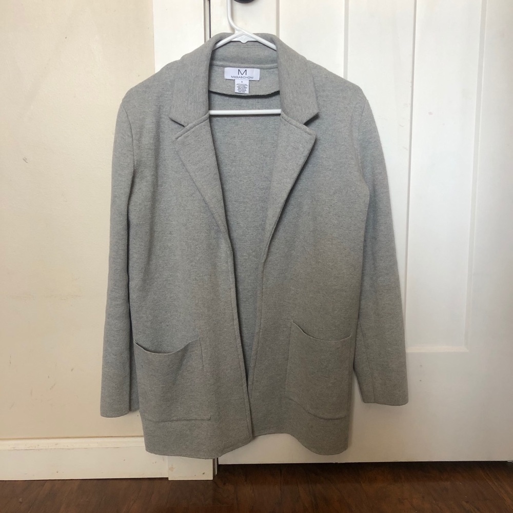 Magaschoni Knit Wool Blend Blazer Sweater